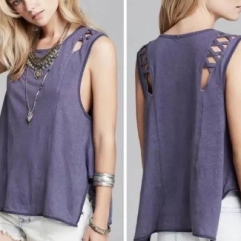 We The Free | Summers End Lattice Cut-Out Tank